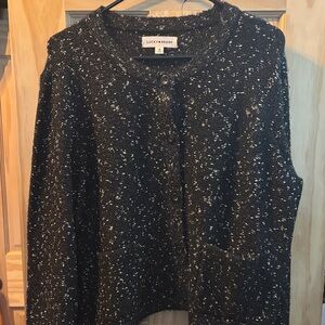 Lucky Brand Black and White Speckled Cardigan